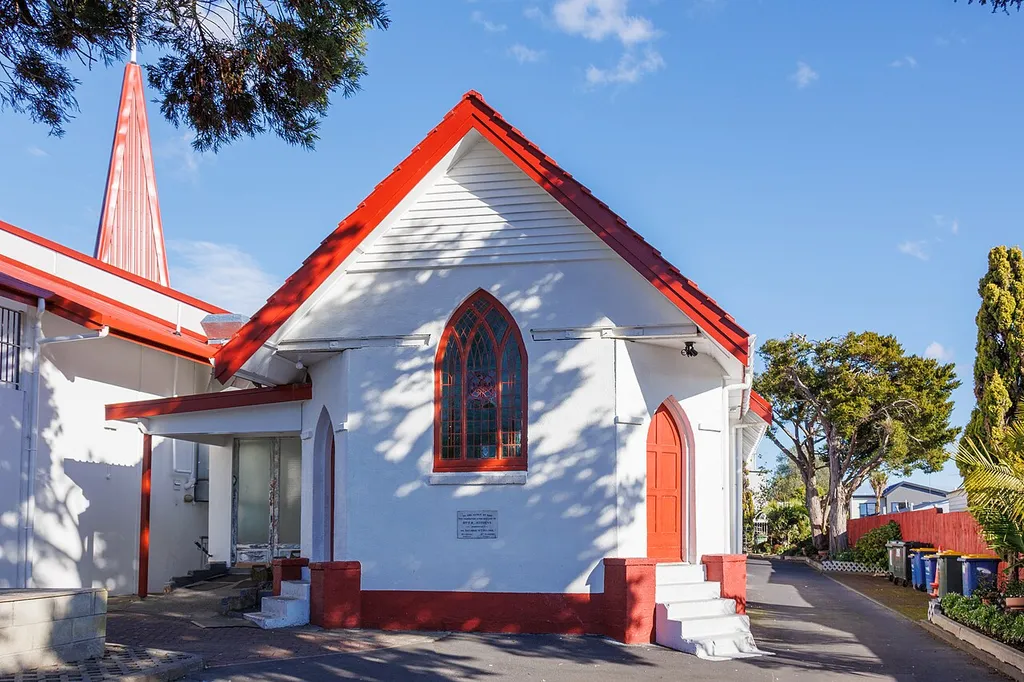 The former St Andrew's Methodist Church in New Lynn, Auckland. Today the building is part of the Tongan Methodist Church complex.