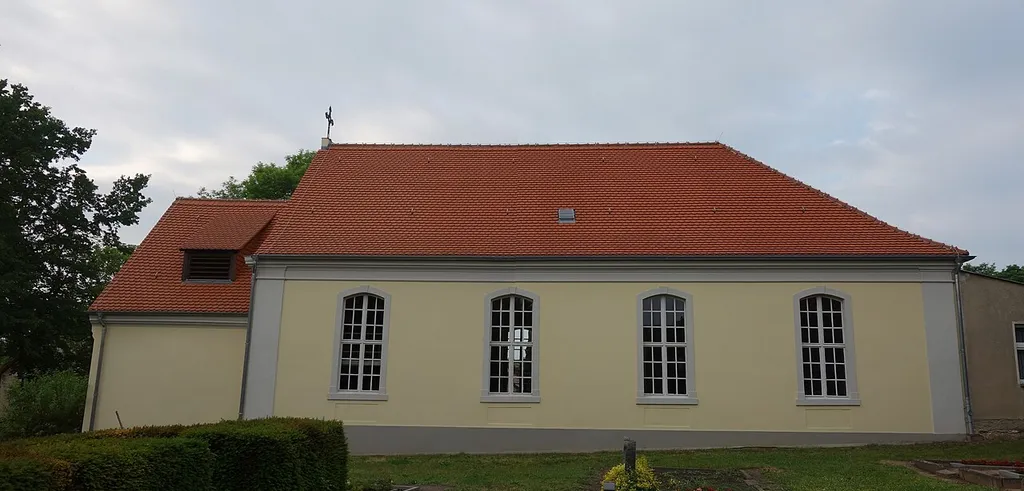 Southern view of church in Etzin, Ketzin municipality, Havelland district, Brandenburg state, Germany
