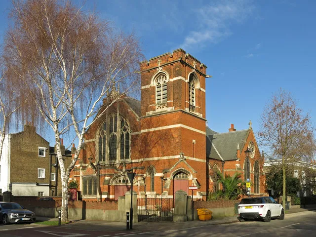 The Calvary Church of God in Christ, Fentiman Road / Meadow Road, SW8. The building, originally a Methodist church, is Grade II listed.