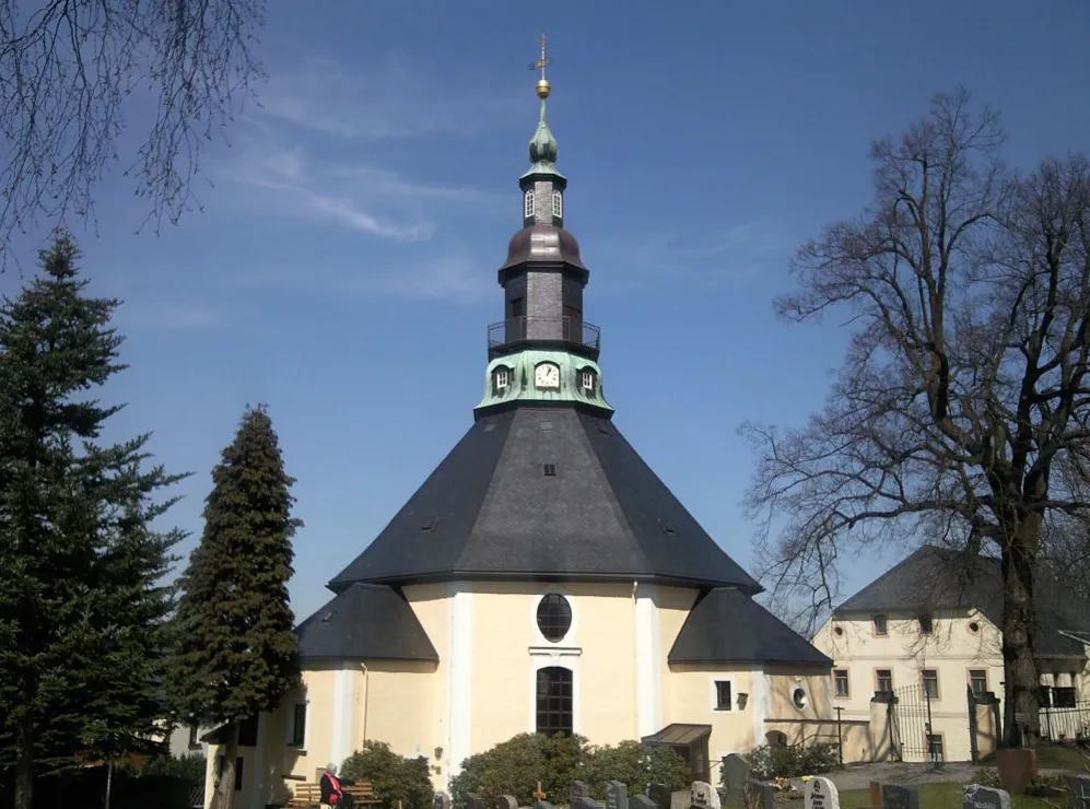 Church of Seiffen in the Ore Mountains in Saxony, Germany.