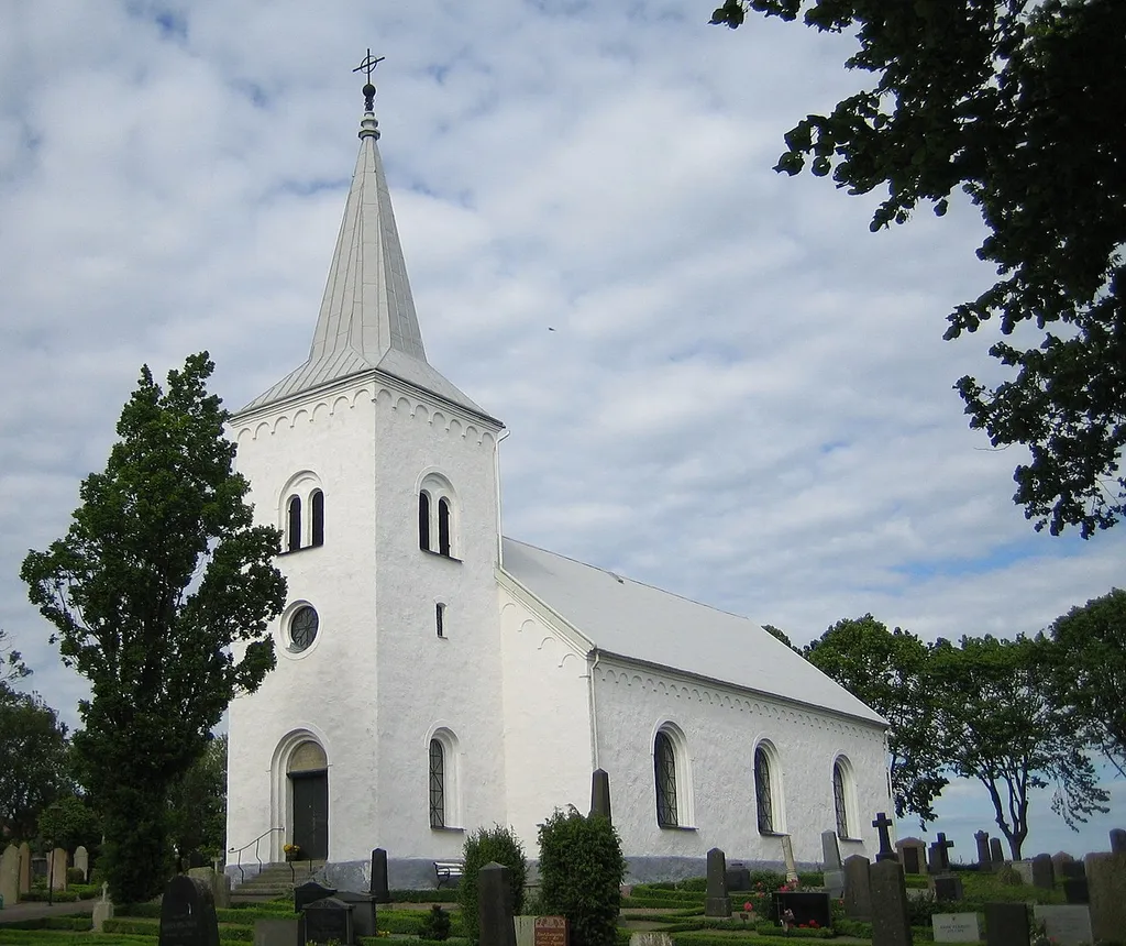 The church of Katslösa, Skåne, Sweden. This is a photo of an ecclesiastical monument in Sweden, number 21300000023021 (sub-number: 21400000439813) in the RAÄ buildings database.