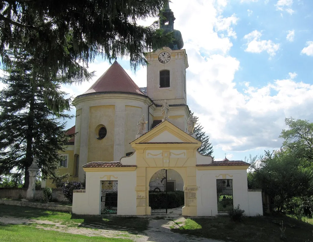 Hrádek in Znojmo District, Czech Republic. Church of St. Peter and Paul from years 1761-64.