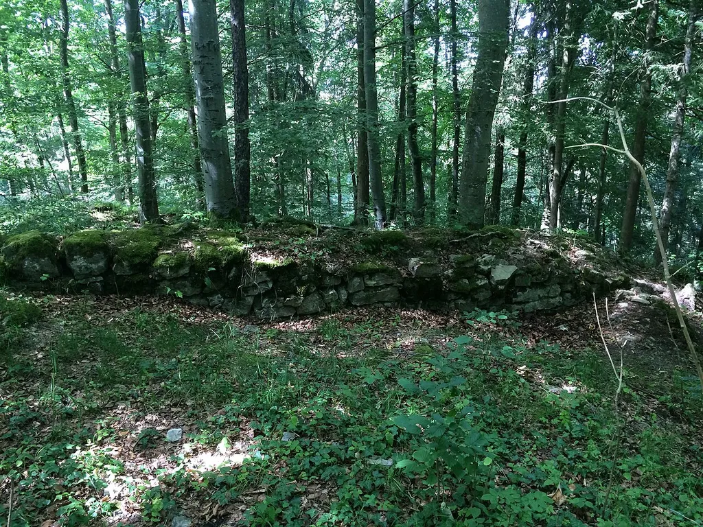 Mauerreste auf der Anhöhe der ehemaligen Kernburg