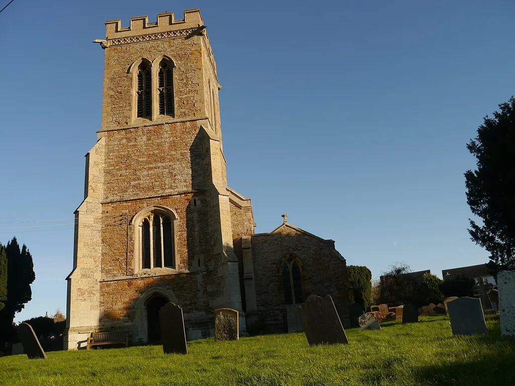 St Andrew's parish church, Old, Northamptonshire, seen from the west