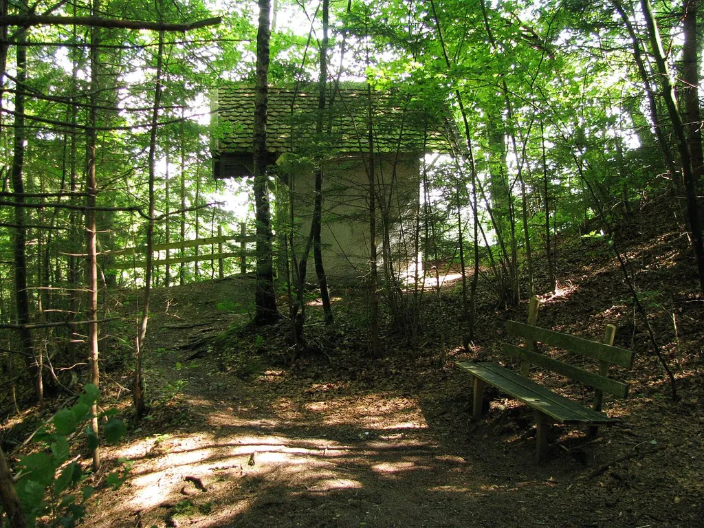 Burgstall Hohenegg; Kapelle in der Nordostecke des Burgstalls, 1897;