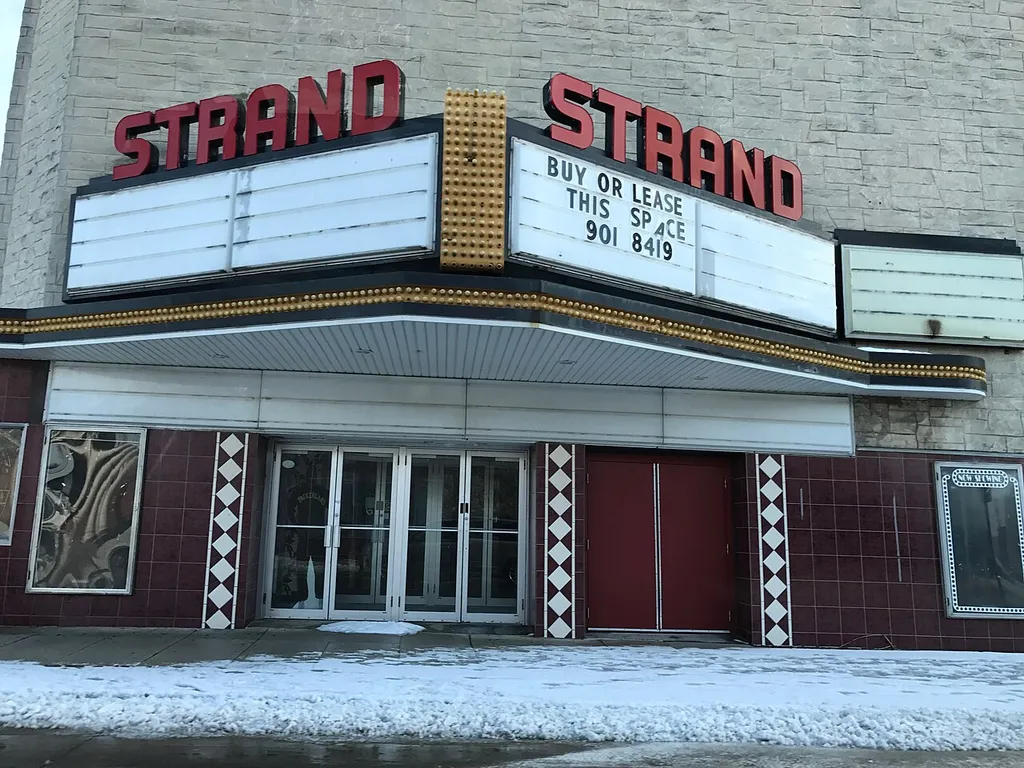 The former home of the Strand Theater on 8th St. in downtown Manitowoc, WI