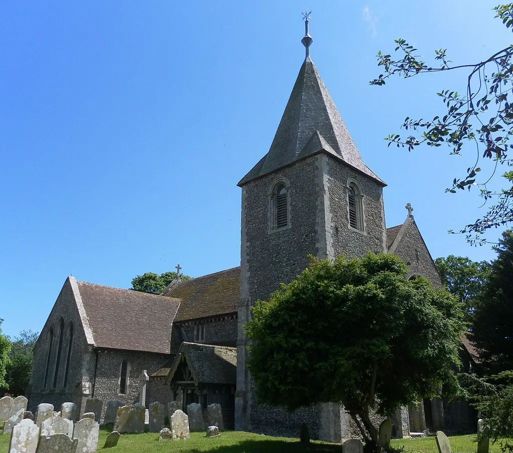 St Thomas a Becket's Church, Pagham, Arun District, West Sussex, England. The ancient parish church of Pagham. Listed at Grade I by English Heritage (NHLE Code 1353906)