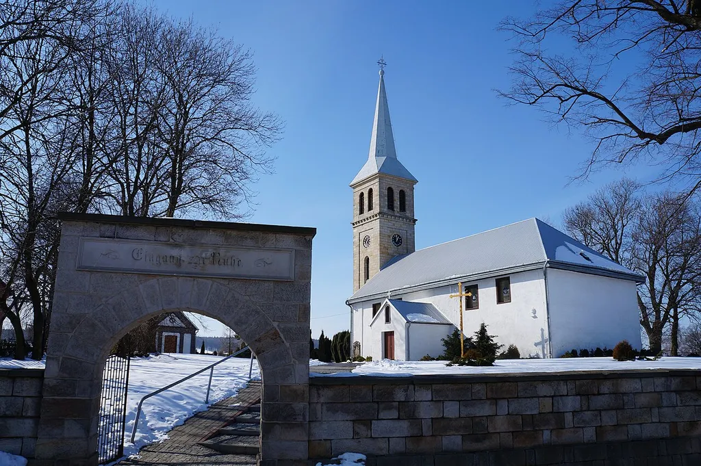 Our Lady of the Rosary church in Okmiany, Poland.