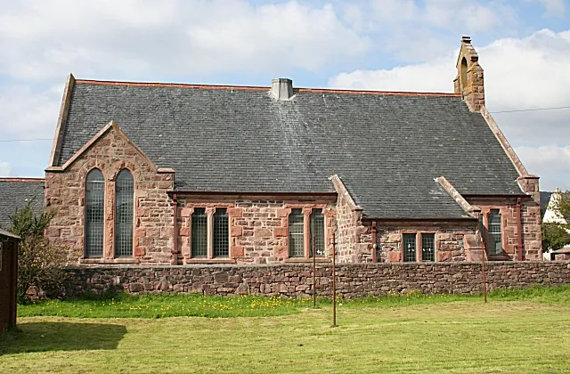 Lochbroom Free Kirk The side elevation of the kirk.