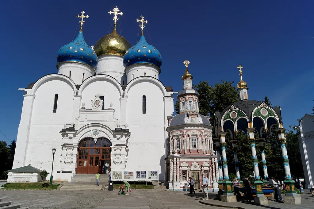 The Assumption Cathedral. The Trinity Lavra of St. Sergius (1337) in Sergiyev Posad, Russia.