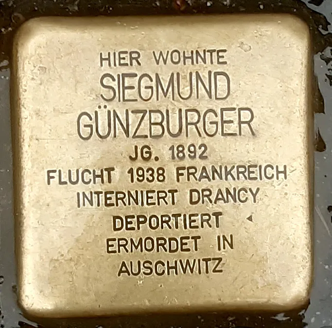 Stolperstein für Siegmund Günzburger in Freiburg, Bertoldstraße 27