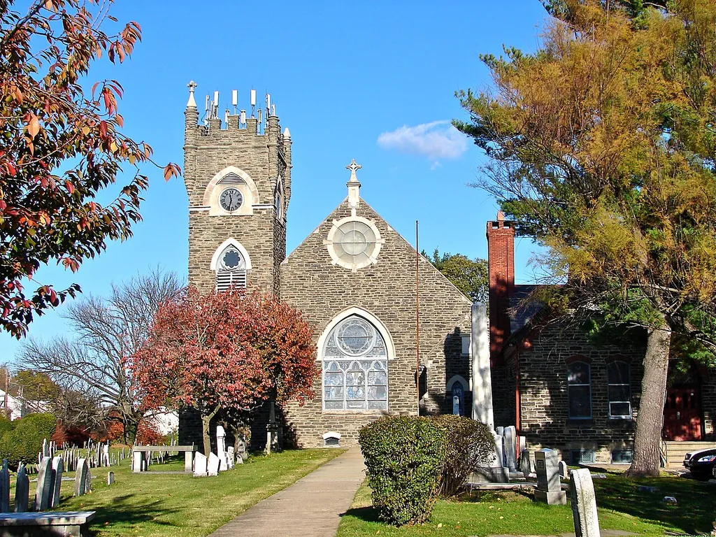 St. Michael's Lutheran Church in Germantown, at 6671 Germantown Ave., Philadelphia, PA. Part of the Colonial Germantown Historic District, a National Historic Landmark Historic District. This church was built in 1896-97 and the parsonage (to the right) in 1855, but there seem to have been churches on this lot going back to the 1730s. The Lutheran church in Germantown has a history that goes back to at least 1728, when the "first pastor" died and was buried here. Lutheran services in Germantown may go back to 1698 when German immigrants apparently followed Lutheran ritual if not Lutheran theology (there was a mix of independent Quaker-Mennonites, pietists and mystics). Henry Melchior Muhlenberg - the "first Lutheran pastor in America" preached here starting in 1743, soon after his arrival in America, but only on weekdays as he was busy with his 3 official churches. If none of this history makes sense see http://www.stmichaelsgermantown.org/?page_id=36 Church closed in 2016.