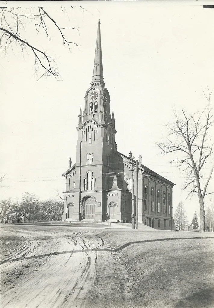 A photograph of the South Church, Andover, Massachusetts c.1920. Built in 1860.