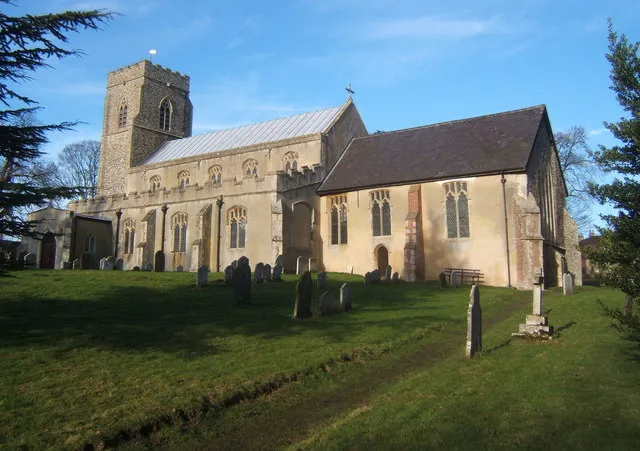 St Mary's parish church, Barking, Suffolk, seen from the southeast