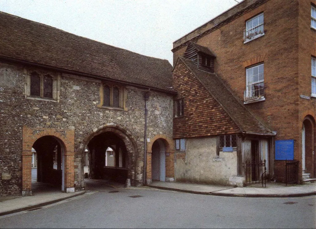 Kingsgate, Winchester, with St Swithun-upon-Kingsgate church above (entered by staircase on right)