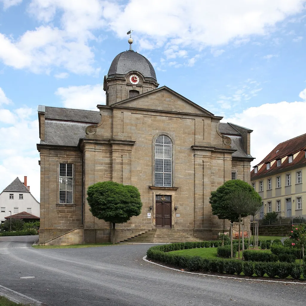 Westfassade, Schlosskirche in Lahm im Itzgrund