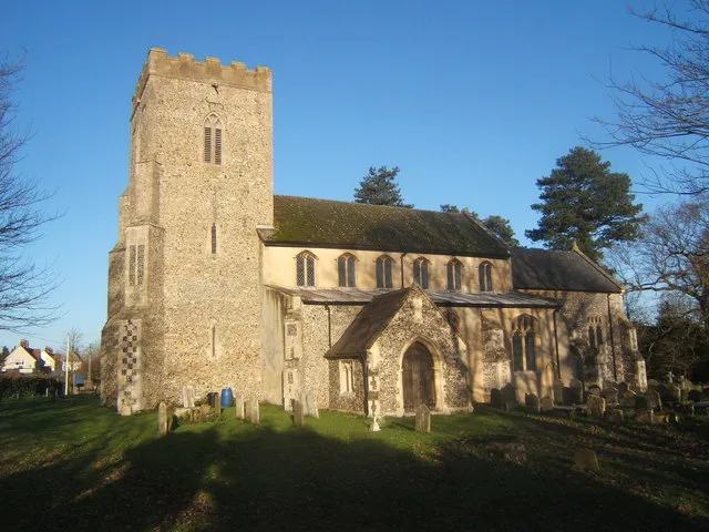 Church of St Mary in Yaxley, Suffolk, England. A Grade I listed medieval church.