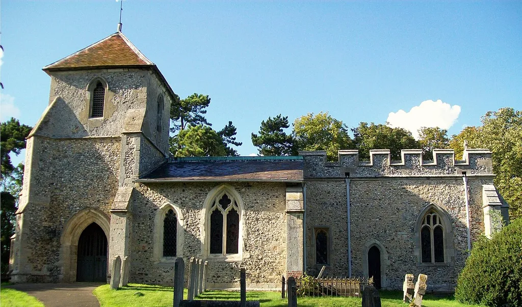 Church of St Mary the Virgin, Clothall, Hertfordshire, 16 September 2010. The church was built of flint and stone around 1350–70.