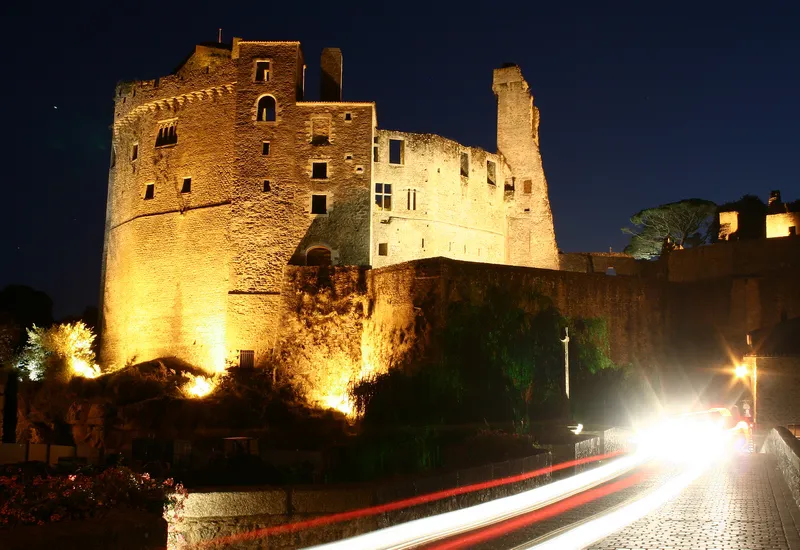 Château de Clisson, vu de nuit.