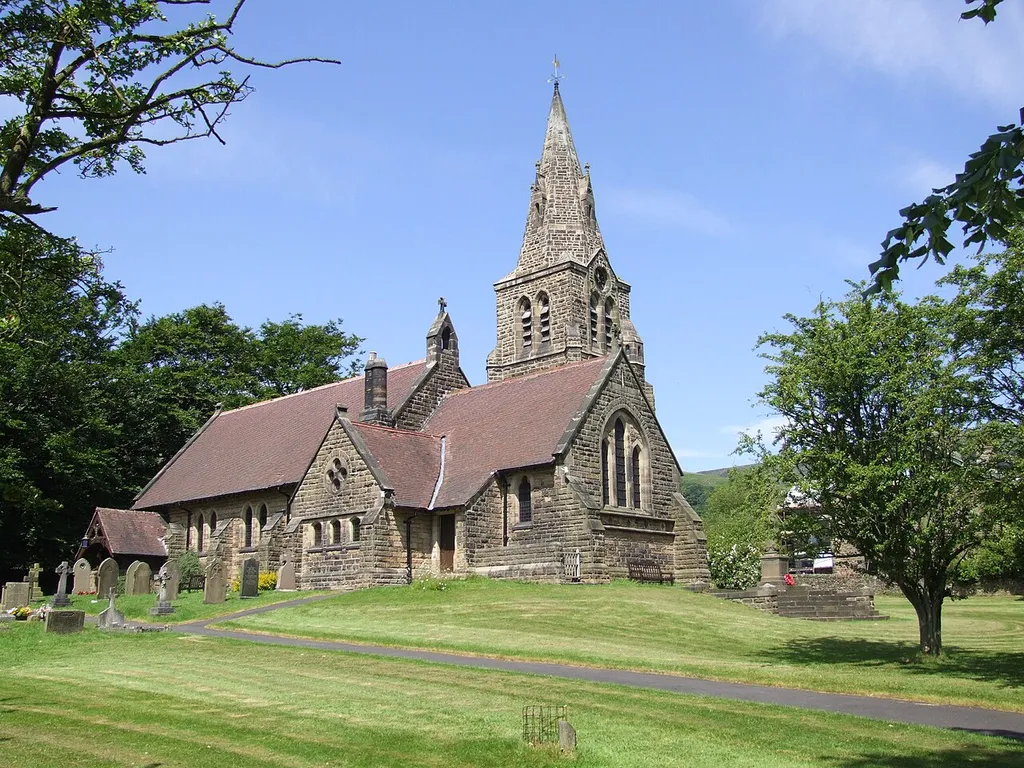 Edale is a small Derbyshire village and Civil parish in the Peak District of England. The Parish of Edale, area 2,844.8ha is in the Borough of High Peak. The Church Camera location53° 22′ 06.6″ N, 1° 48′ 56.52″ W View this and other nearby images on: OpenStreetMap 53.368500; -1.815700