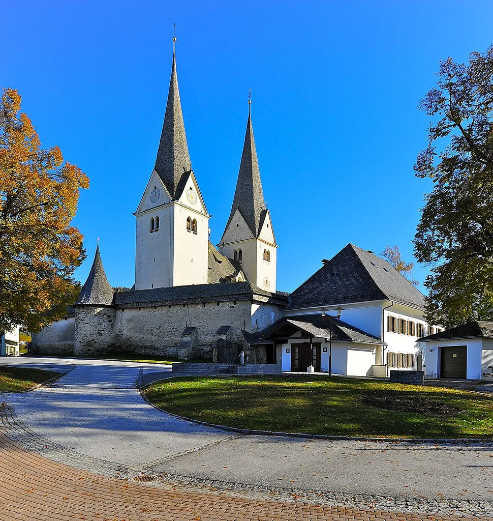 Parish and pilgrimage church Saint Martin with fortification system and rectory in Diex, municipality Diex, district Voelkermarkt, Carinthia / Austria / EU