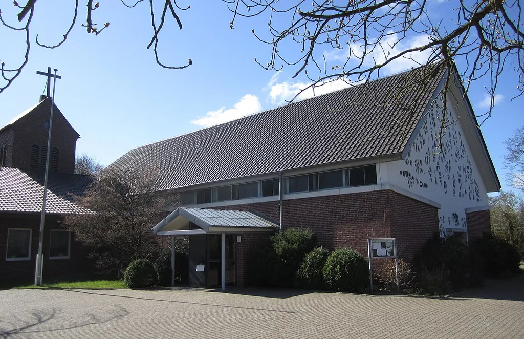 The Coptic Ss. Mary and Maurice Church in Voslapp (a locality of Wilhelmshaven), former the Catholic Stella Maris Church, Germany.
