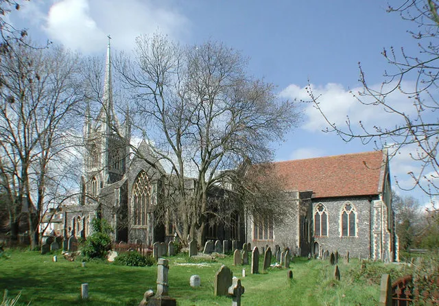 St Mary of Charity parish church, Faversham, Kent, seen from the southeast