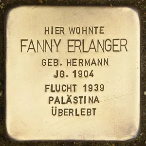 Stolperstein dedicated to Fanny Erlanger