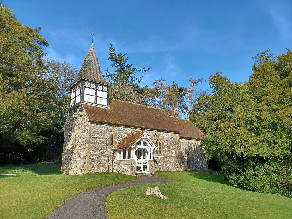 Church of St Peter, Linkenholt, Hampshire, England. 1871, Grade II listed. .mw-parser-output .messagebox{margin:4px 0;width:auto;border-collapse:collapse;border:2px solid var(--border-color-progressive,#6485d1);background-color:var(--background-color-neutral-subtle,#fbfcff);color:var(--color-base,#202122);box-sizing:border-box;border-inline-start-width:8px}.mw-parser-output .messagebox.mbox-small{font-size:88%;line-height:1.25em}.mw-parser-output .mbox-warning,.mw-parser-output .mbox-speedy{border:2px solid var(--border-color-error,#b22222);background:var(--background-color-error-subtle,#ffdbdb);border-inline-start-width:8px}.mw-parser-output .mbox-serious,.mw-parser-output .mbox-delete,.mw-parser-output .mbox-stop{border:2px solid var(--border-color-error,#b22222);border-inline-start-width:8px}.mw-parser-output .mbox-issue,.mw-parser-output .mbox-content{border:2px solid #f28500;background:var(--background-color-warning-subtle,#ffe);border-inline-start-width:8px}.mw-parser-output .mbox-query,.mw-parser-output .mbox-style{border:2px solid #f4c430;background:var(--background-color-warning-subtle,#ffe);border-inline-start-width:8px}.mw-parser-output .mbox-shit{border:2px solid #960;border-inline-start-width:8px}.mw-parser-output .mbox-license{border:2px solid #88a;border-inline-start-width:initial}.mw-parser-output .mbox-legal{border:2px solid var(--border-color-notice,#666);background:var(--background-color-base,#fff);border-inline-start-width:8px}.mw-parser-output .mbox-honor{border:2px solid #ca3;background:var(--background-color-warning-subtle,#fcf4db);border-inline-start-width:8px}.mw-parser-output .mbox-growth{border:2px solid #8d4;background:var(--background-color-success-subtle,#d5fdf4);border-inline-start-width:8px}.mw-parser-output .mbox-move{border:2px solid #93c;border-inline-start-width:8px}.mw-parser-output .mbox-protection,.mw-parser-output .mbox-message{border:2px solid var(--border-color-base,#aaa);border-inline-start-width:8px}.mw-parser-output .mess