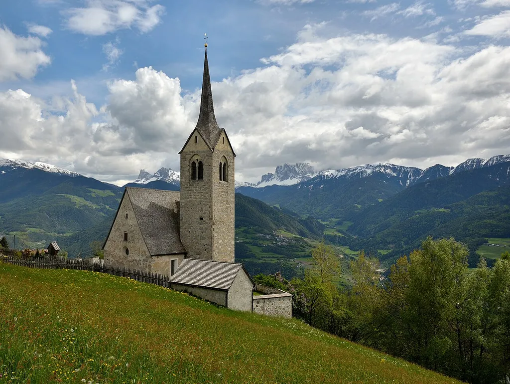 The Saint Andrew church in Feldthurns in South Tyrol