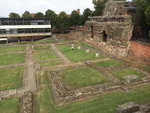 Jewry Wall: remains of a Roman bath house, palaestra and Anglo-Saxon church