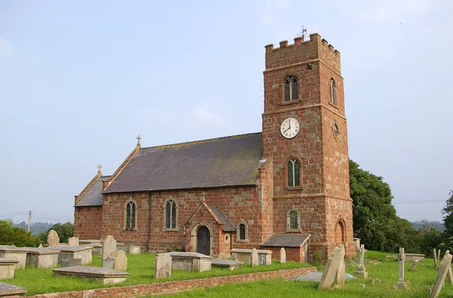 St Chad's parish church, Montford, Shropshire, seen from the northwest. This was built in 1738 and altered in 1884.