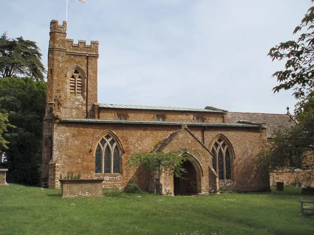 Church of england parish church of St Peter, Hanwell, Oxfordshire, in spring