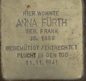 Stolperstein dedicated to Anna Fürth