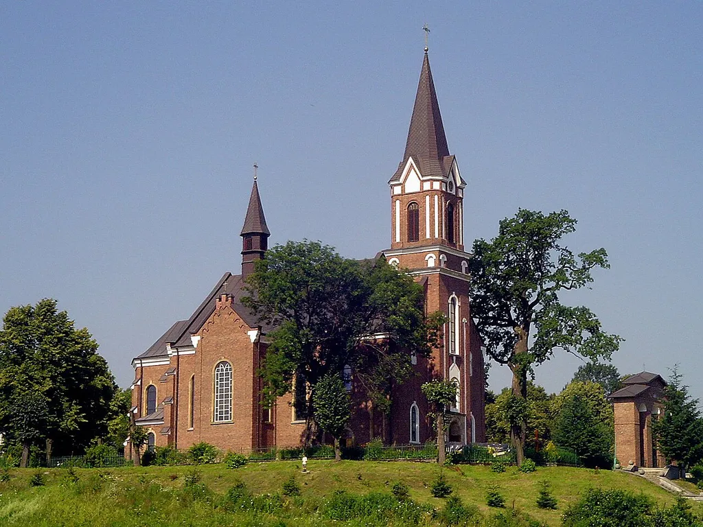 Saints Nicholas and Joseph church in Grabownica Starzeńska seen from the road