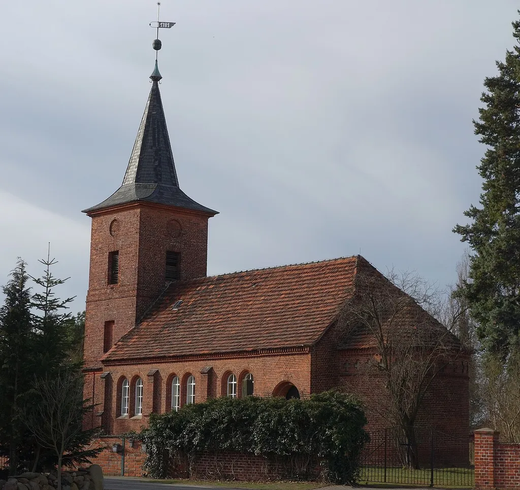 South-eastern view of village church in Döberitz, Premnitz municipality, Havelland district, Brandenburg state, Germany