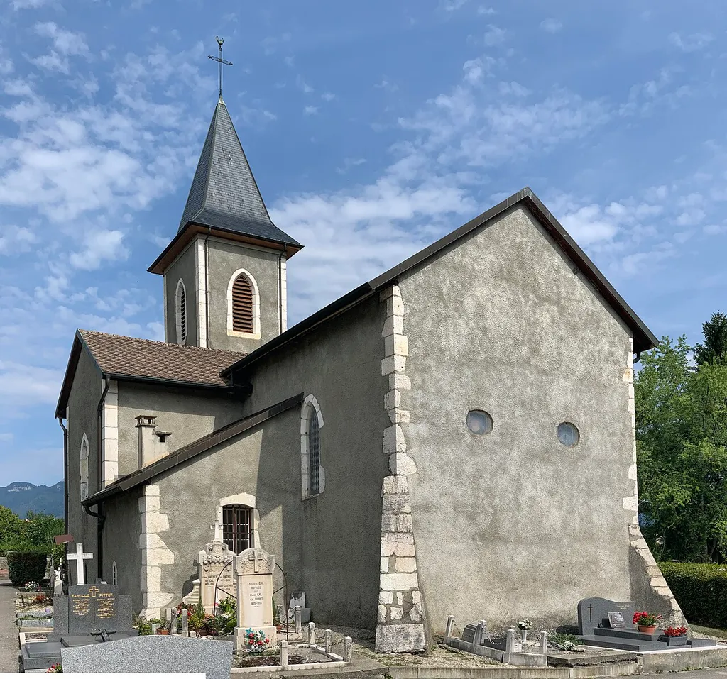 Saint Maurice church of Sauverny in Ain department, France.