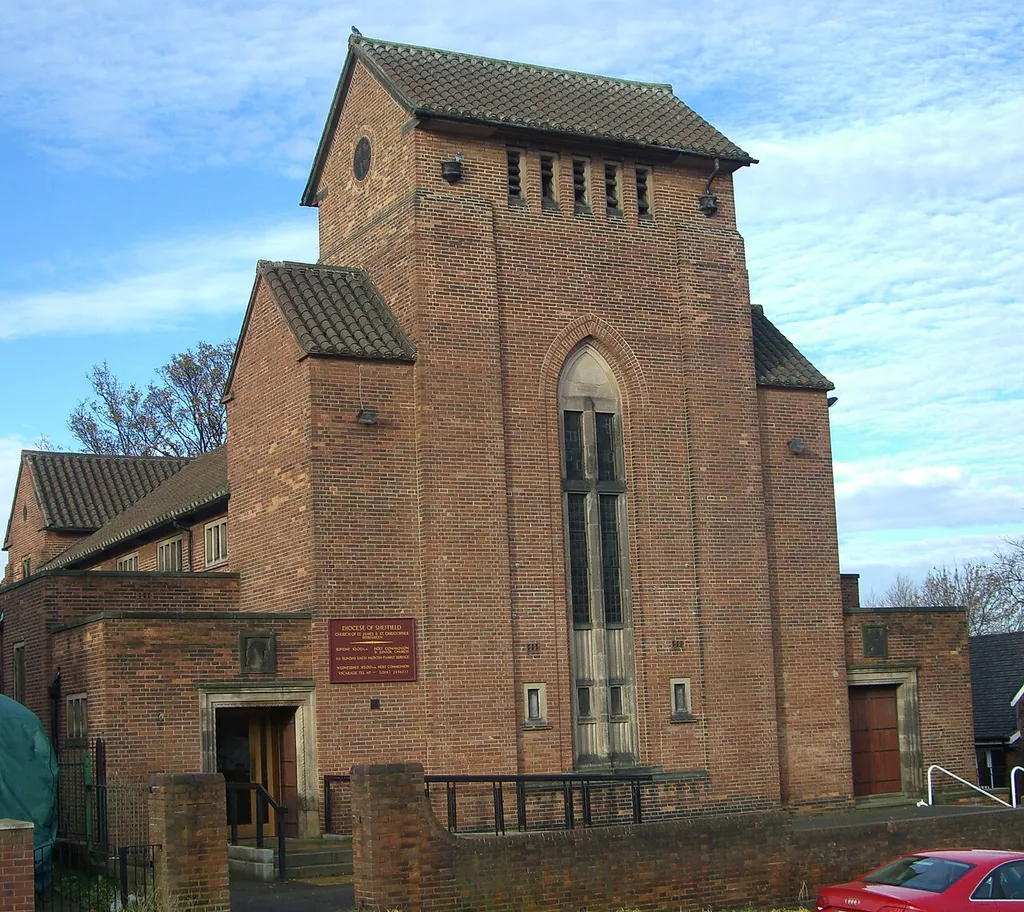 Parish church of SS James and Christopher, Bellhouse Road, Shiregreen, Sheffield, South Yorkshire, seen from the east
