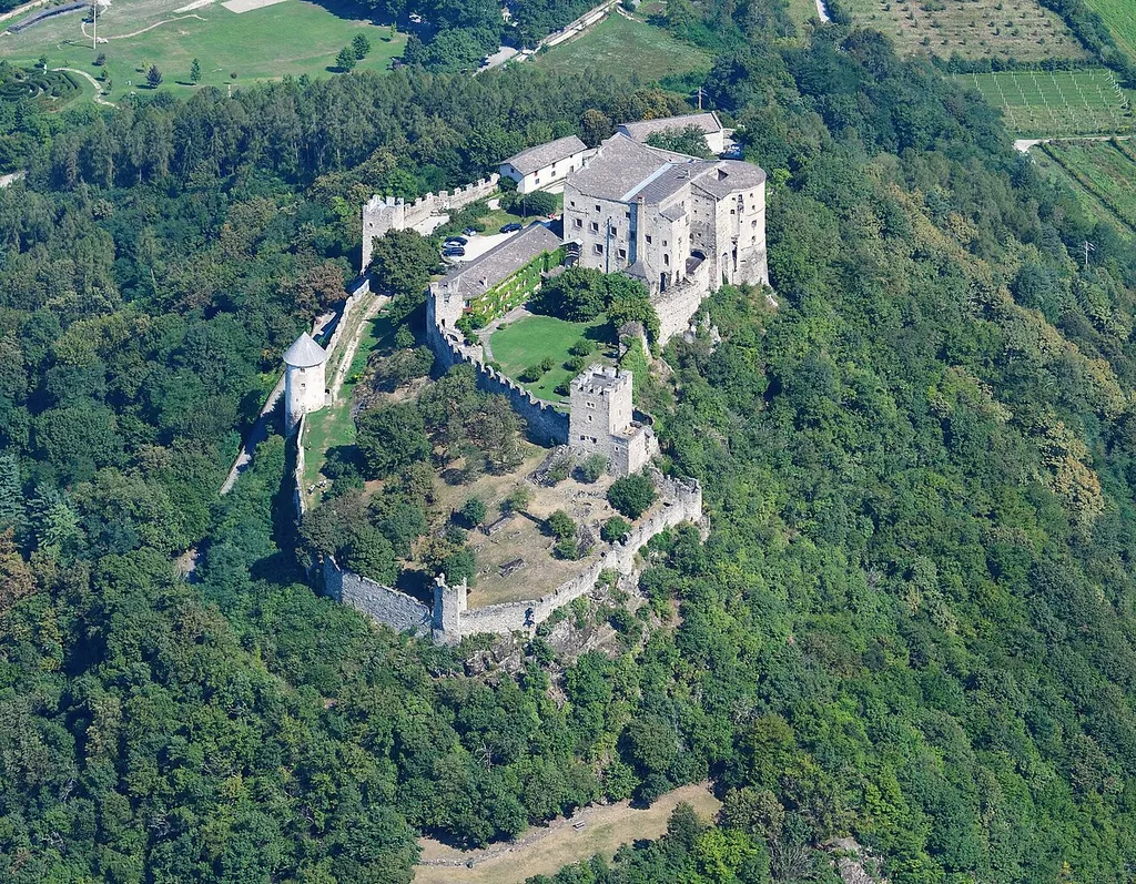 Aerial image of Castel Pergine (view from the south)