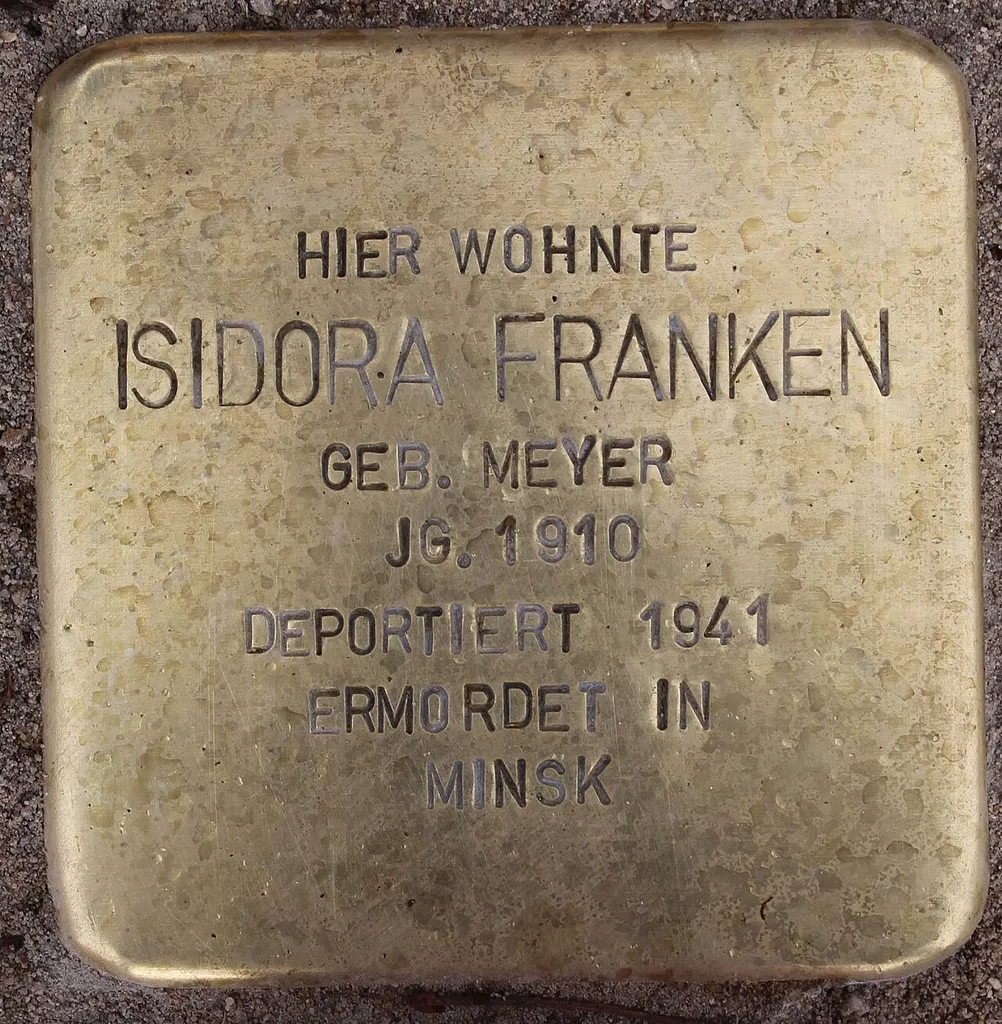 Stolperstein dedicated to Isidora Franken