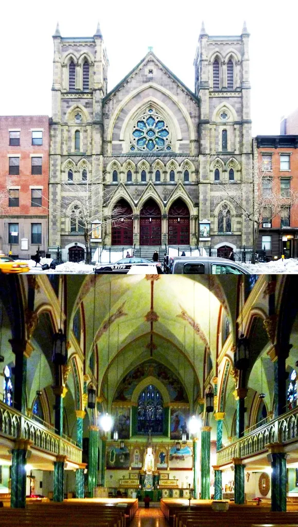 The Church of Our Lady of Guadalupe and St. Bernard is a Roman Catholic parish church in the Roman Catholic Archdiocese of New York, located at 328 West 14th Street, Manhattan, New York City. It was established in 2003 as a result of a parish merger of the Manhattan parishes of Our Lady of Guadalupe's Church (New York City) and St. Bernard's Church (New York City). The church was built 1873-1875 to the designs of Patrick C. Keely and was the first church consecrated by an American Cardinal, Archbishop of New York John McCloskey.Once considered one of the most important parishes in the city, the congregation at the time of erection consisted of mostly Irish immigrants and their descendants.