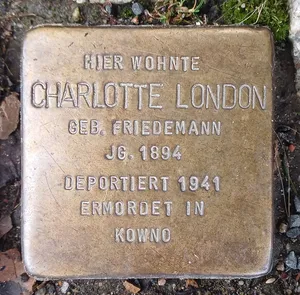 Stolperstein dedicated to Charlotte London