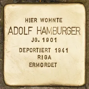 Stolperstein dedicated to Adolf Hamburger