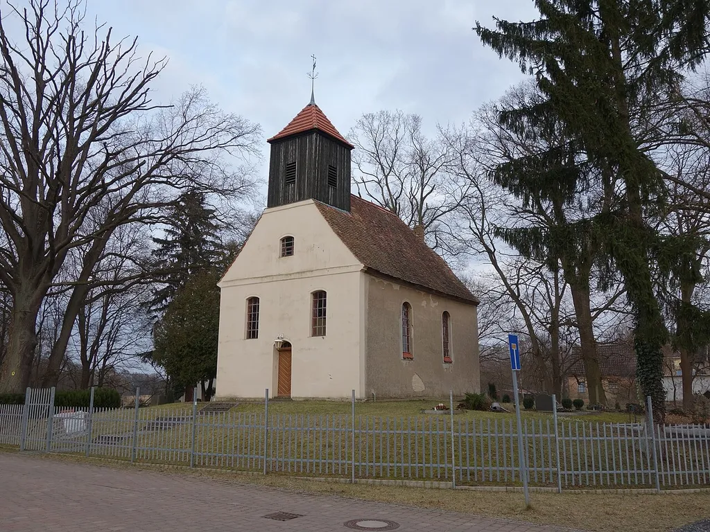 South-western view of Großzerlang church, Rheinsberg municipality, Ostprignitz-Ruppin district, Brandenburg state, Germany