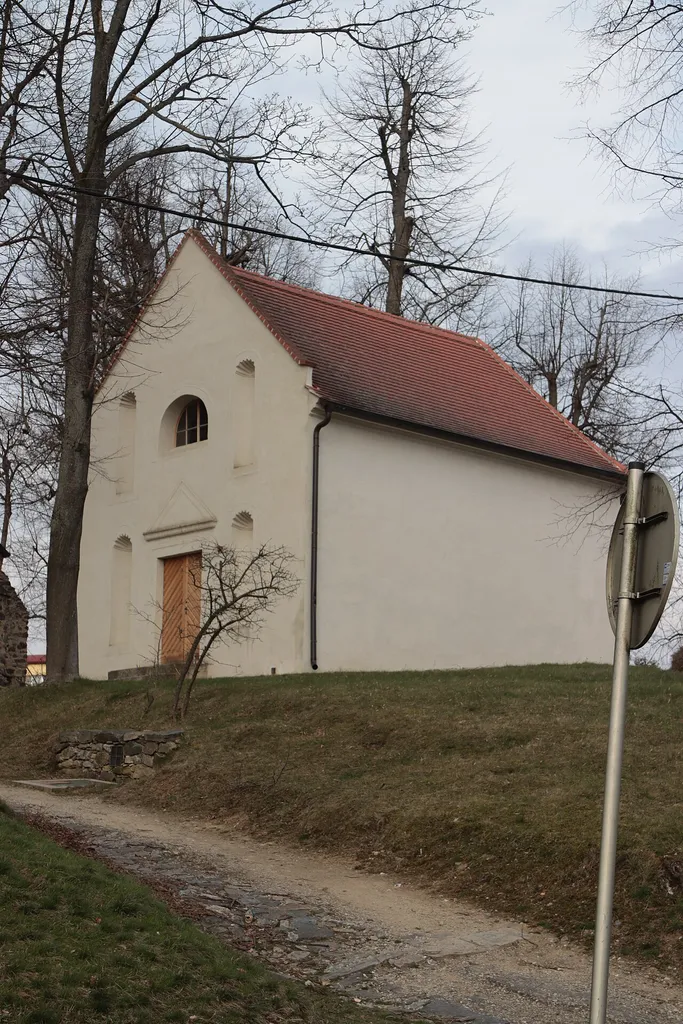 Overview of Church of Saint Vitus at Lípová street in Jemnice, Třebíč District.