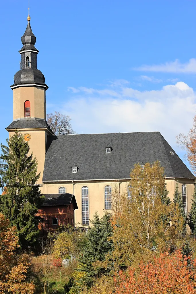 Kirche in Wildbach. Ortsteil Bad Schlema. Sachsen.