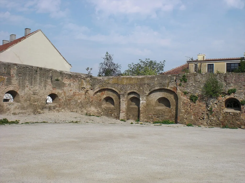 Ruins of the walls of the "Stadtburg" (town castle) in Groß-Enzersdorf, Lower Austria