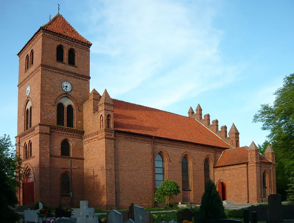 The church in Łążyn, Poland.