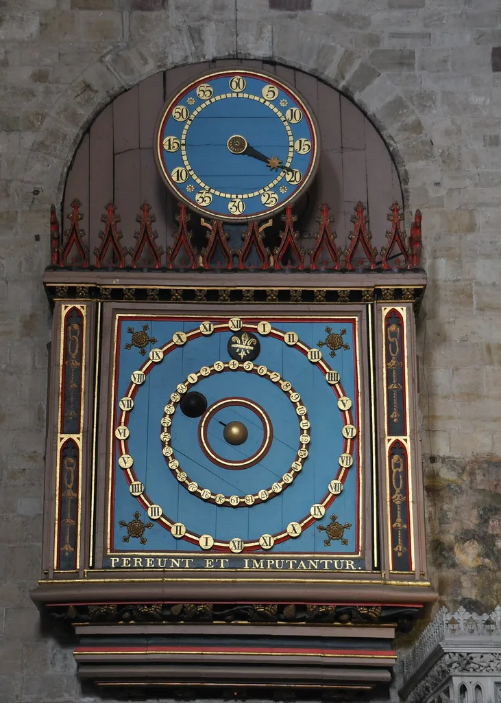 A 15th-century astronomical clock in Exeter Cathedral.