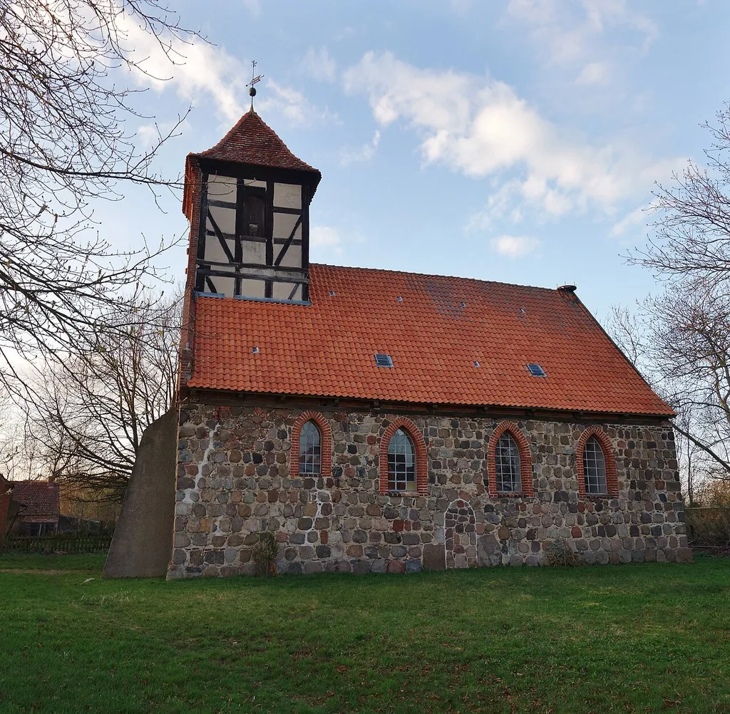 South-eastern view of church in Schlepkow, Uckerland municipality, Uckermark district, Brandenburg state, Germany